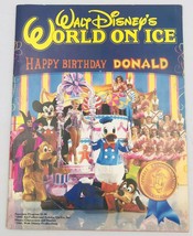 1985 Walt Disney&#39;s World World On Ice Happy Birthday Donald Program w/ Poster - £14.44 GBP