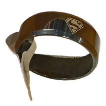 Fashion Man&#39;s Superman Black Titanium Stainless Jewelry Steel Width Ring 21 - £7.13 GBP