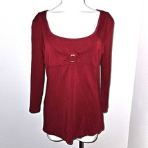 GNW Solid Red Shirt Size Large Layered Look 3/4 Sleeves - £12.60 GBP