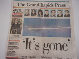 Vintage Grand Rapids Press MI February 2003 Shuttle Columbia Falls Apart - £2.33 GBP