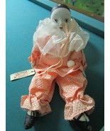 1980s SAN FRANCISCO MUSIC JESTER HARLEQUIN GIRL PINK DRESS 12&quot; PLAYS MEM... - $75.23