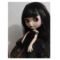 Nude Blythe Doll from Factory 12&quot; Jointed Body Matte Face White Skin Black Hair - £55.87 GBP