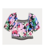 Women&#39;s Nine West Puff Sleeve Top smocked back floral size small Casual ... - $27.66 CAD