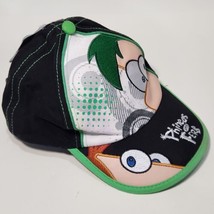 Phineas and Ferb Embroidered Kids Baseball Hat Adjustable Black Cap Disney NWT - £15.47 GBP