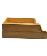 VTG Wood Letter Trays Lot of 2 Paper Legal Two Sizes Desk Dovetail In Ou... - $33.03 CAD