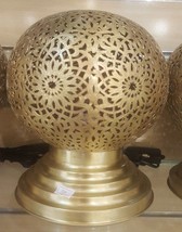 Antique Brass Moroccan Egraved Stars Table Lamp - £191.97 GBP