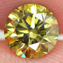 Round Shape Diamond Fancy Olive Green Loose 1.01 Carat VS2 Enhanced 6.33X6.26 MM - £1,147.07 GBP