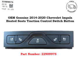 OEM 2014-2020 Chevy Impala Heated Seats Traction Control Switch Button 2... - $28.70