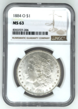 1884-O Argent Morgan Dollar Classé Par NGC Comme MS63 Neuf Orleans - $125.93