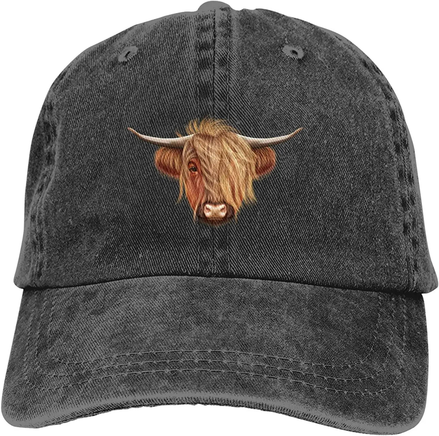 Scottish Hairy Highland Cow Hats for Men Women Vintage Baseball Cap Beach Dad - £13.79 GBP