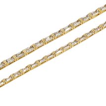 Couple Bracelet 3mm Baguette Tennis Chain Gold Color Bracelet High Quali... - £32.95 GBP+