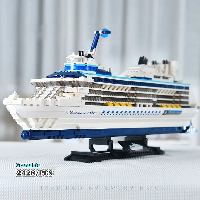2428PCS Creative City Sea Cruise Liner Steamship Building Blocks  Model DIY Big - £71.87 GBP+