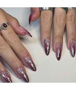 RUOKEXIN Medium Purple Ombre Halloween Press On Nails Spider Web 24Pcs - $13.74 CAD