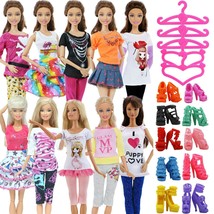 25 Pack 10 Outfits Casual Wear Clothes And Accessories For Barbie Doll Kids Toys - £15.41 GBP