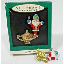 Vintage 1993 Santa Genie Hallmark Keepsake Miniature Ornament Collectible in Box - £9.57 GBP