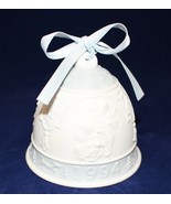 Lladro 1994 Annual Porcelain Bisque Christmas Bell Ornament with Blue Ri... - £7.82 GBP