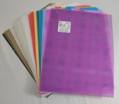Plastic Canvas Needlepoint Sheet Set 35+ Color Clear 7 Mesh Quick Ct Dar... - $34.95