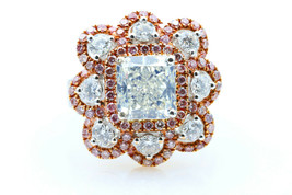 3.92ct Argyle Natural Fancy Light Blue &amp; Pink Diamonds Engagement Ring GIA 18K - $75,325.15