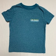 Green Turquoise Top Girl’s XS 4-5 Short Sleeve Tee Shirt T-SHirt School - £3.90 GBP