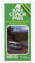 Kiwi Coach Pass Brochure Mount Cook Line New Zealand Unlimited Coach Travel 1985 - £14.24 GBP