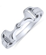 Equestrian Horse Snaffle Bit Sterling Silver Ring Size 9 - $40.29 CAD