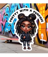 Pretty With a Purpose Urban Girl Sticker 4&quot; BOPP Waterproof Decal - $1.37 CAD