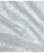Indian Embroidered Fabric CHIFFON in Off-White color Wedding Dress Fabric -NF932 - $13.49 - $16.99