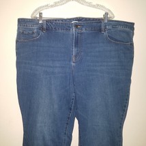 Old Navy Blue Jeans Denim Pants Kicker Boot Cut Women&#39;s 24 Plus Long - £19.42 GBP