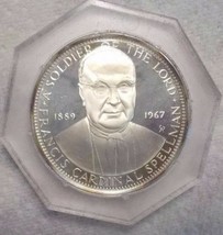 Vtg Francis Joseph Spellman Bishop New York Ny Boston Sterling Silver Coin Medal - £125.11 GBP