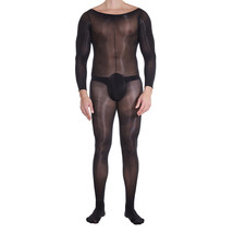 Mens Ultra Shiny Glossy Jumpsuit Tights Full Body Stockings Sheer Nylon Bodysuit - £12.57 GBP