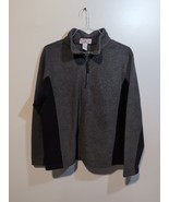 Boca Classics Men’s Size Larg Gray Fleece Pullover Pockets ¼ Zip Long Sl... - $10.89