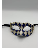 Masquerade mask for men - Venetian mask in blue - Gala mask for man - $55.00