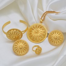 Anniyo Ethiopian Bride Wedding Jewelry sets Pendant Necklaces Earrings Ring Brac - £20.25 GBP