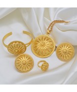 Anniyo Ethiopian Bride Wedding Jewelry sets Pendant Necklaces Earrings R... - £21.59 GBP