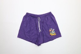 Vtg 90s Disney Womens L / XL Faded Mickey Mouse &amp; Friends Shorts Cotton Purple - £38.66 GBP