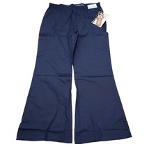 Dickies Pants Womens L Blue Flare Scrubs Medical Uniforms Wide Leg Bottoms - £19.61 GBP