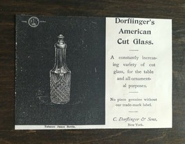 Vintage 1895 Dorflinger&#39;s American Cut Glass Original Ad 1021 - £5.18 GBP