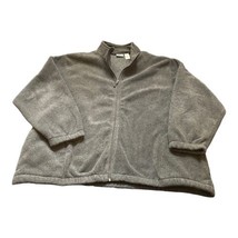 Jenny Buchanan Full Zip 1X Women’s Grey Fleece Jacket Soft Coat Fuzzy Warm - £22.09 GBP