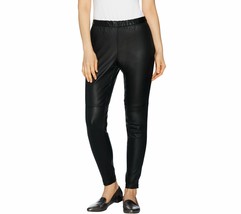 H by Halston Petite Stretch Leather Leggings in Black Petite 4 - £54.26 GBP