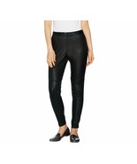H by Halston Petite Stretch Leather Leggings in Black Petite 4 - £54.39 GBP