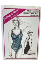 Stretch &amp; Sew Misses Tank Suit Sewing Pattern F828 Bust Sizes 30-46 UNCUT - $4.79