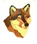 Wolf Head Wild Animal Intarsia Wood Wall Art Home Decor Plaque Lodge New - £46.67 GBP