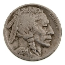 1924-S 5C Buffalo Nickel En Très Bon VG État, Naturel Couleur, Beau 4 Ch... - $47.21