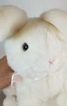 Easter Bunny Rabbit Plush Pink Bow Soft Spring Toy Commonwealth 1992 White - $24.70