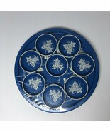 VTG Toleware Round Tray 8 Coasters Blue/White Grapes Metal Beverage Serv... - $47.52 CAD