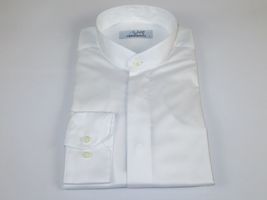 Mens CEREMONIA Pastor Shirt 100% Cotton Turkey Banded Collar #stn 13hyk White image 3