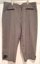 Conrad C Collection Stretch Women&#39;s 14 Capri Pants Black White Checkered - $24.65