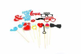Love Photo Booth Props Accessories - 15 pieces for Wedding, Party, Prom - £14.13 GBP
