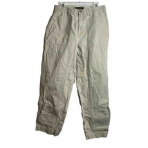 Timberland Mens Khaki Cargo Work Pants Size 34X29 Flat Front &amp; Leg Pockets - £29.12 GBP