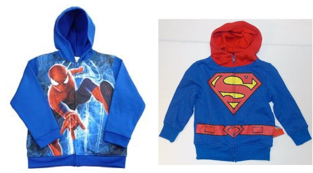Spider-Man or Superman Boys Full Zip Hoodies Size 4 NWT - $24.99